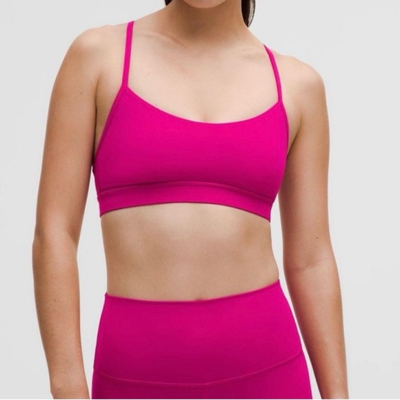 lululemon Pink Flow Y Sports Bra Size 8 - Picture 2 of 5